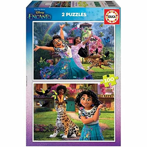 Educa - Encanto, Disney, 2 Puzzles de Cartón con 100 Piezas Cada uno, a Partir de 6 años, 2...